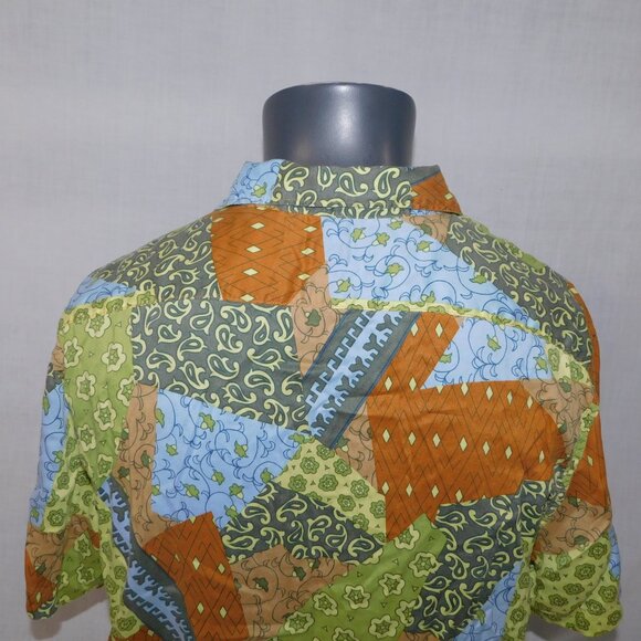 Levi's Sunset Camp Bandana Collage Mens L Button Front Shirt Patchwork - Picture 9 of 10